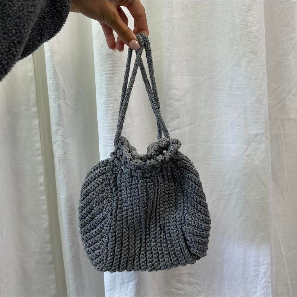 Queens Lustreware Women's Purse Gren Knit Vintage Coin Purse Satin Lining 50s 60